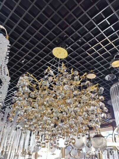 Люстра подвесная дизайнерская с хрусталём