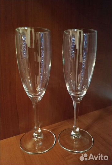 Фужеры для шампанского, набор стаканов Дельфины