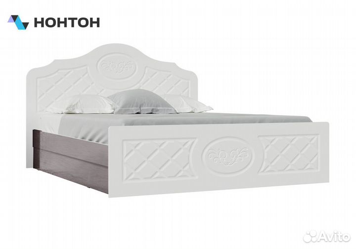 Кровать Престиж жемчуг / венге