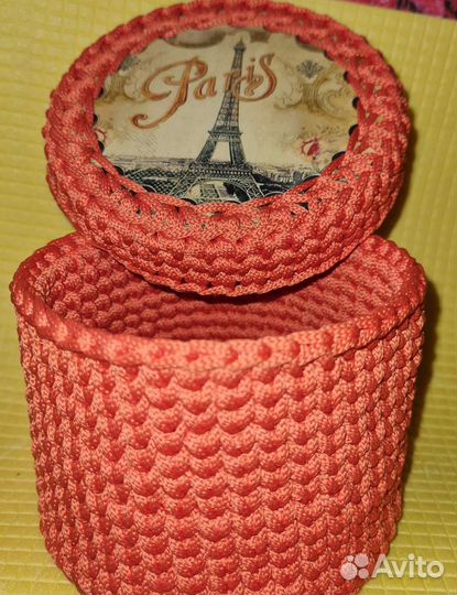 Корзинка из трикотажной пряжи