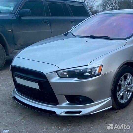 Юбка переднего бампера Зодиак для Лансер 10 Рестай