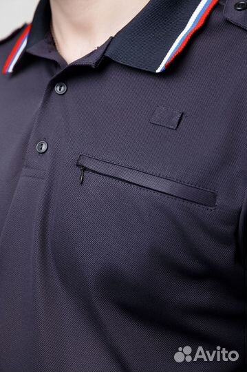 Футболка поло мвд Полиции с триколором нового обра