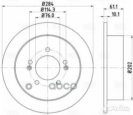 Диск тормозной hyundai IX35 10 задн. D284mm