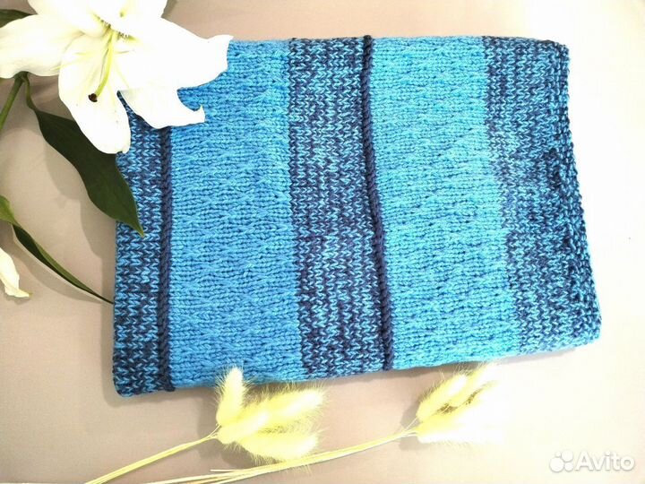 Плед детский вязаный ручная работа 79х83