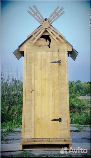Дачный туалет с декором и установкой сур 614