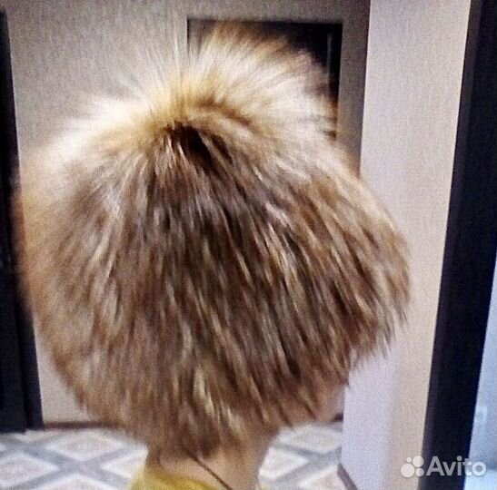 Женская шапка вязанный песец