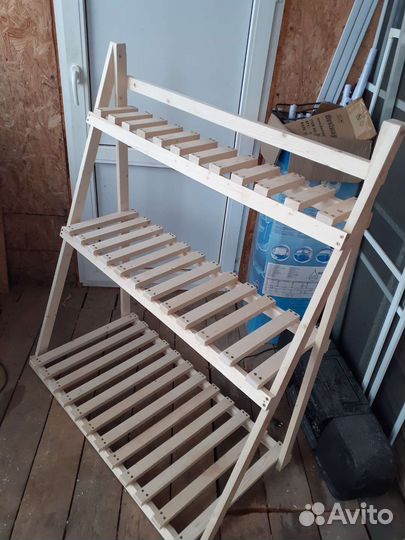 Деревянные стелажи для цветов, под заказ