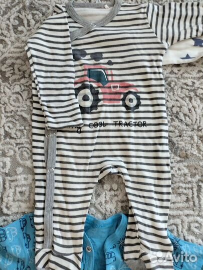 Детские комбинезоны нательные слипы 3-6 мес