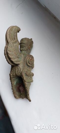 Бронзовая статуэтка. Девушка с крыльями 19 век