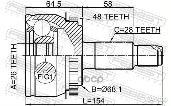 Шрус наружный 26X68.1X28 3010F7A48 Febest