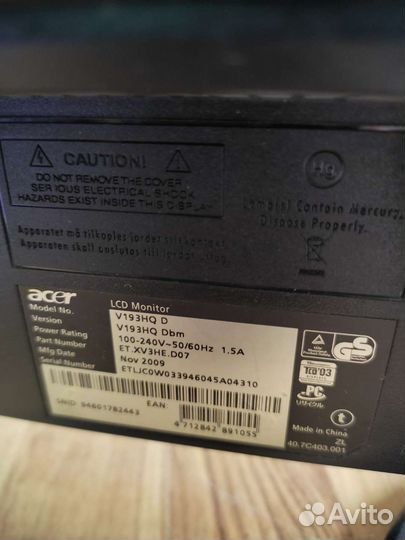 Монитор Acer v193hq