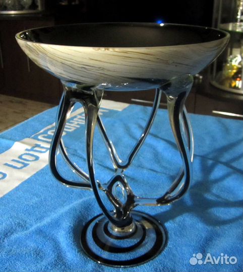 Ваза, цветное стекло, новая. Польша. Ручная работа