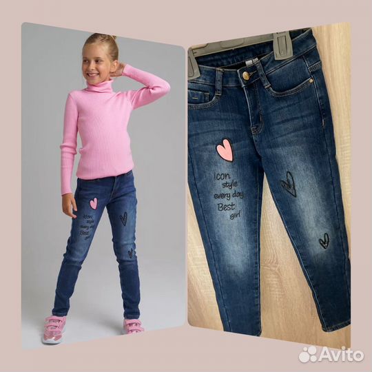 Джинсы утепленные playtoday 134 на девочку