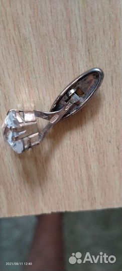 Запонки серебро с горным хрусталём СССР