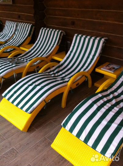 Плетеная мебель. Шезлонги лежаки кресла