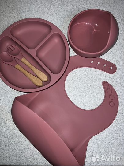 Набор детской силиконовой посуды