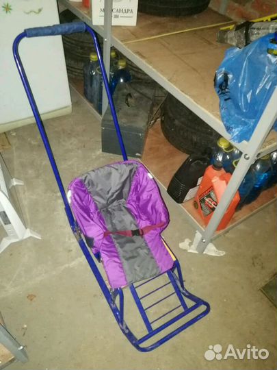 Универсани, санки с большими колесами и ножным пер