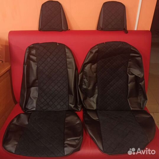 Чехлы на Kia Ceed II 2012-2018 из экокожи ромб