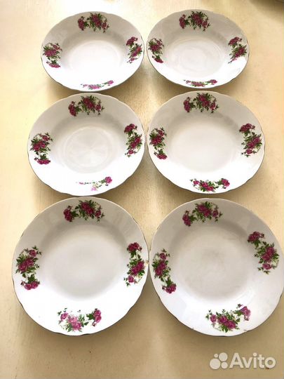 Тарелки фарфор Япония 6 штук