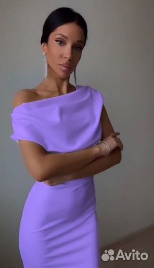 Платье вечернее платье сиреневое платье на роспись