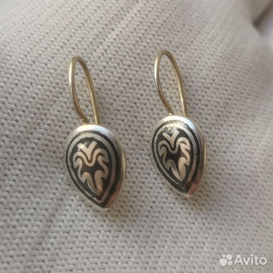Серьги серебро 875