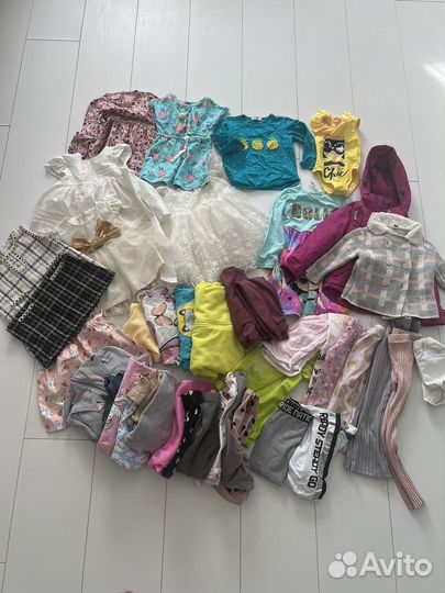 Пакет с одеждой р.80-110см девочка, 40 позиций