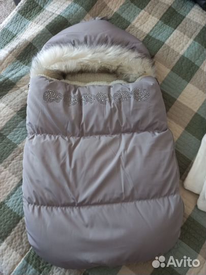 Зимний конверт в коляску на овчине