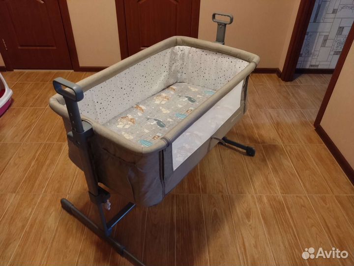 Приставная кроватка kinderkraft neste с балдахином