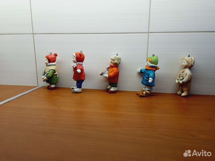 Ватные елочные игрушки ручной работы