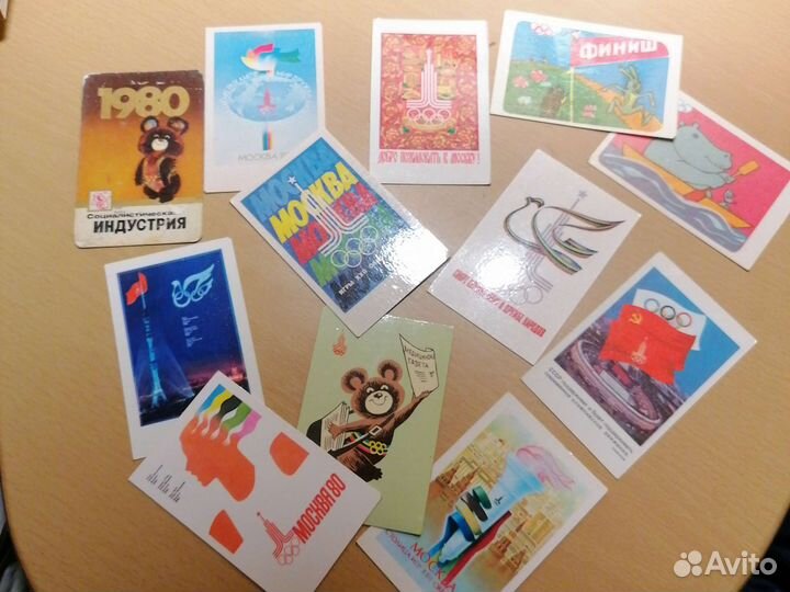 Календарики СССР, Олимпиада 80, чистые