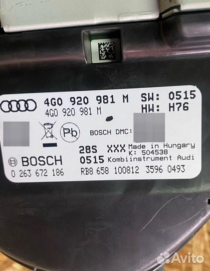 Щиток приборов/приборная панель Audi S6 C7/4G