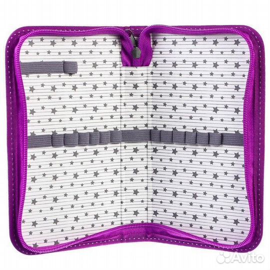 Пенал школьный каркасный с эффектом металлик