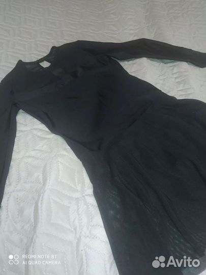 Платье чёрное для фигурного катания, сетка 146-152