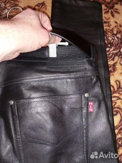 Брюки кожаные мужские