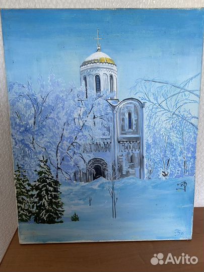 Картина маслом собор
