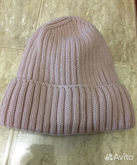 Шапка на флисе цвет пудровый