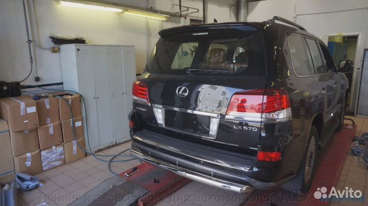 Защита заднего бампера Lexus LX570 Sport 2014-2015