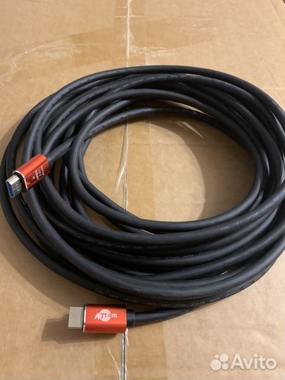 Кабель hdmi atcom 10 m (Red/Gold) VER 2.0