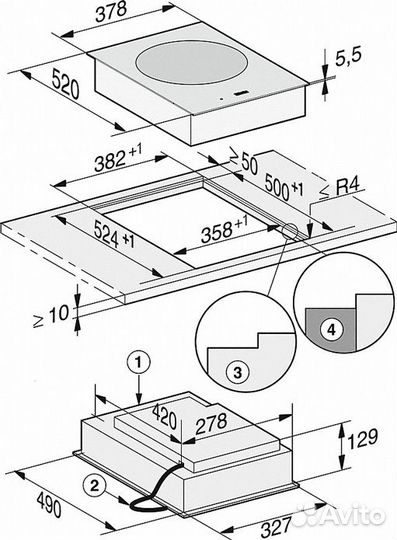 Модульная панель Miele CS7611 FL с витрины, новая