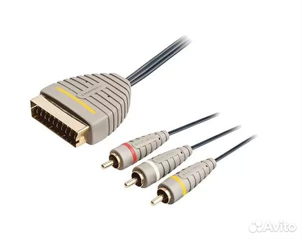 Аудио-видео шнур Scart-3RCA 2 m Bandridge BVL5602