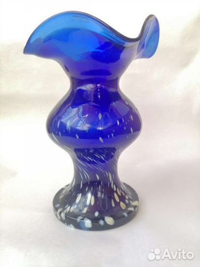 Ваза цветное стекло. Кобальт СССР
