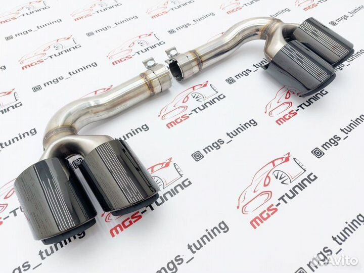 Насадки выхлоп Touareg 18+ двойные круглые черные