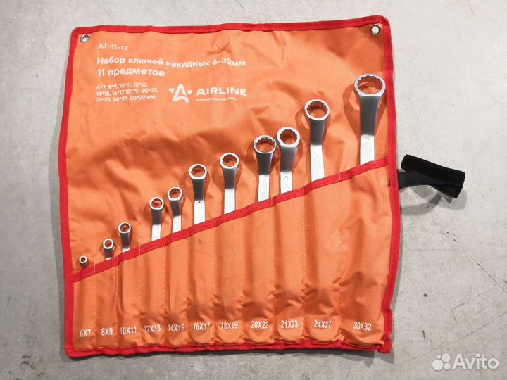 Набор ключей накидных 6-32мм 11 пр airline