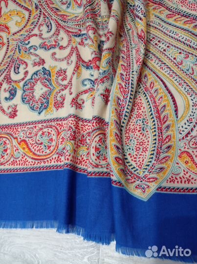 Платок теплый 140см шаль шерсть италия