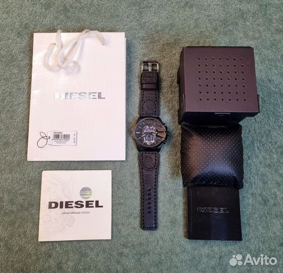 Часы Оригинальные чёрные diesel DZ4582 с ремешком