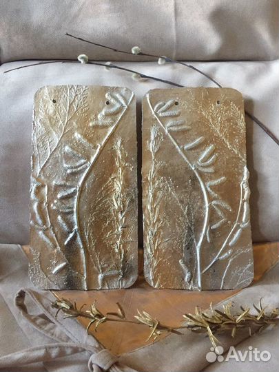 Панно из гипса ботанический барельеф ручная работ