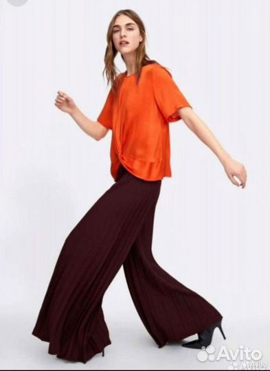 Шёлковая блузка Zara 42-44 шёлковый топ Zara