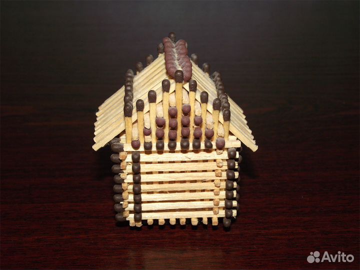 Домик из спичек - собран без клея