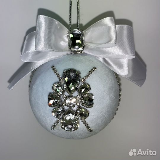 Ёлочные шарики ручной работы, набор 4 шт