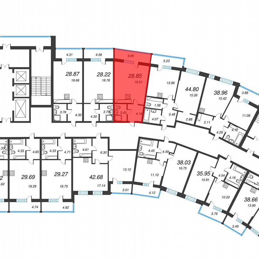 Квартира-студия, 32,9 м², 21/22 эт.